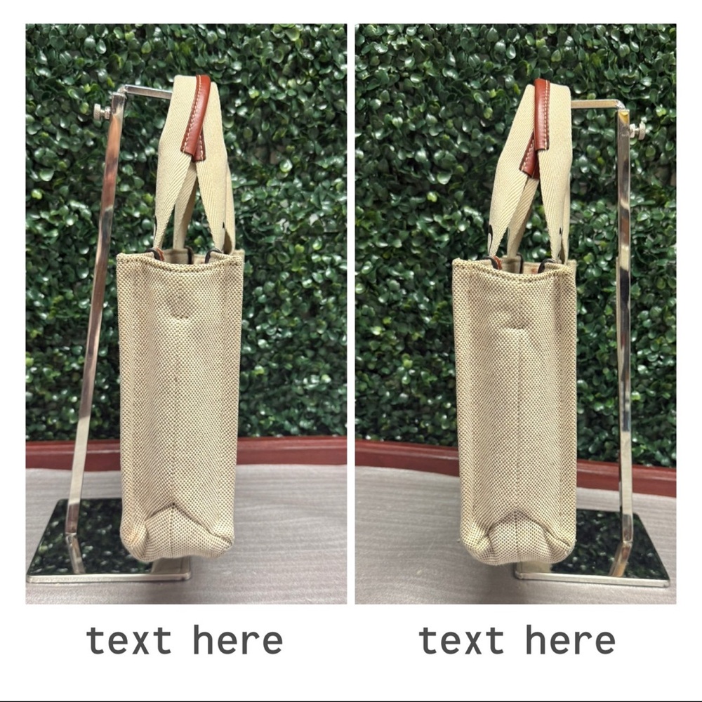 Chloe Small Woody Logo Strap Linen Tote - Picture 7 of 13